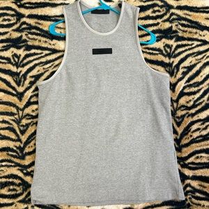 Fear of god essentials dark oatmeal sleeveless tank gray NWOT